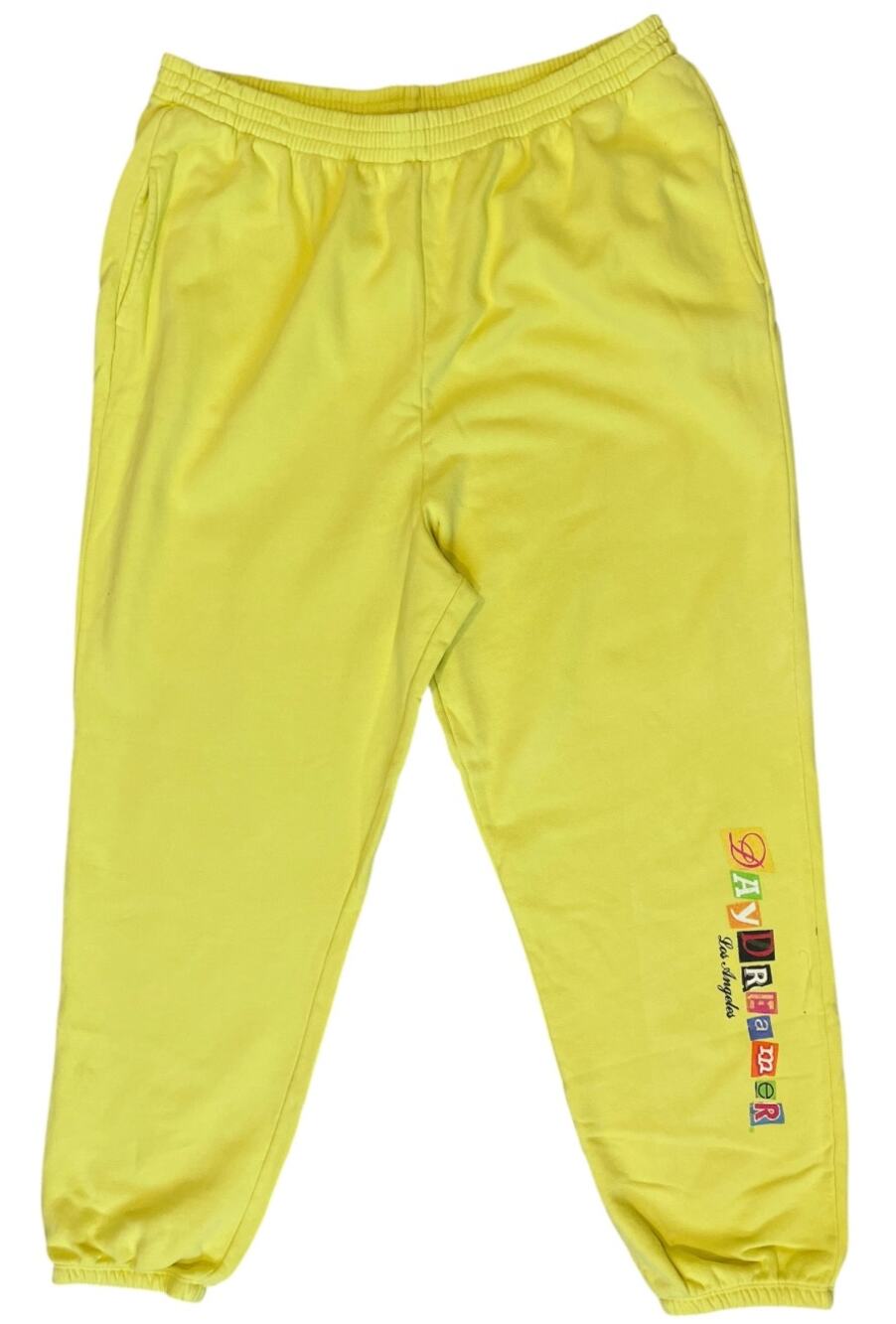 Daydreamer Hi-Frequency Boyfriend Sweatpants Citron Yellow 2X NWT
